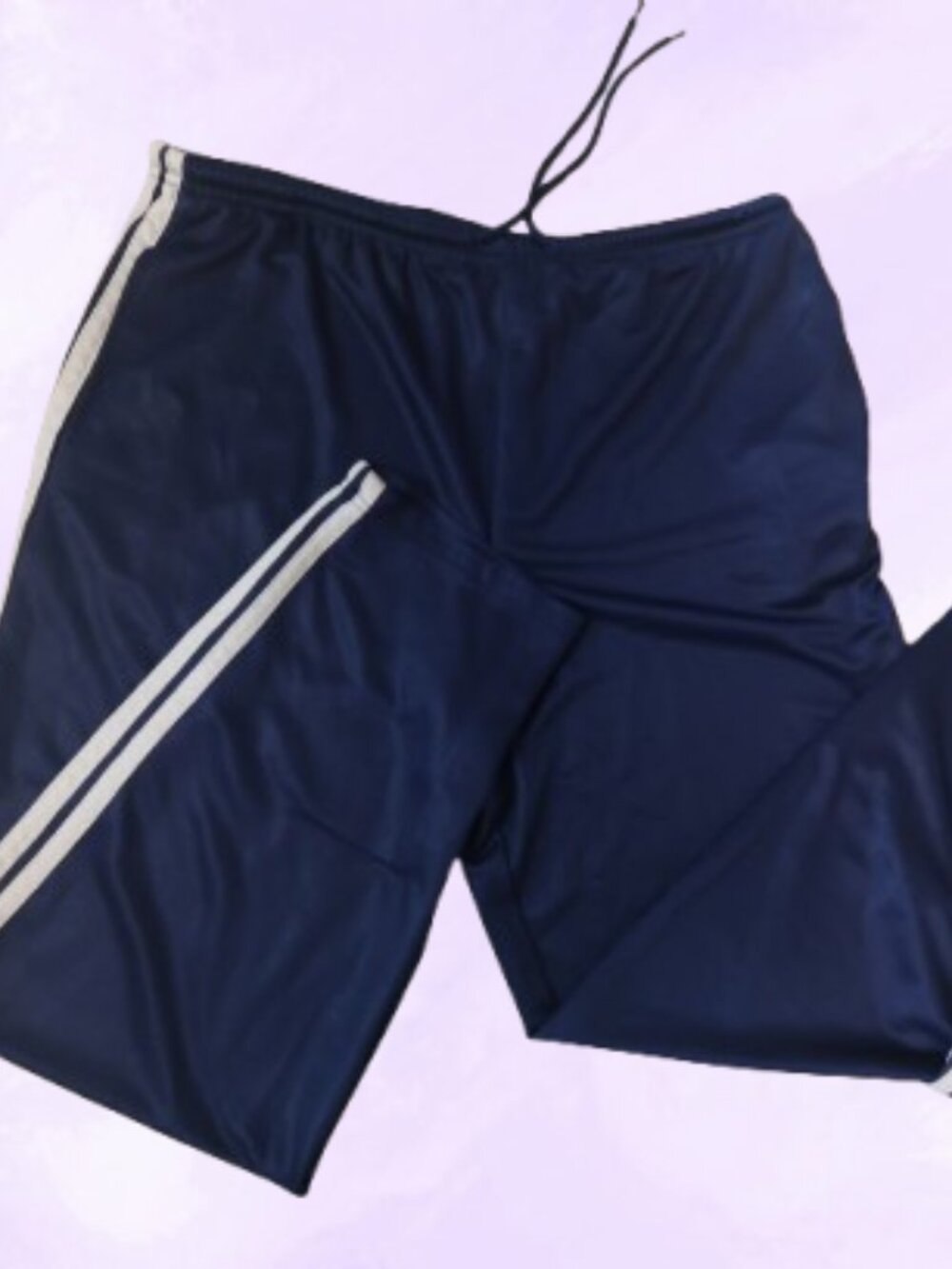 Zoey Beth women's sweatpants sweats jersey in navy blue and white size large.